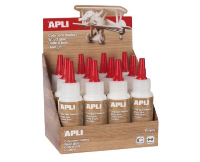Apli Bote de Cola para Madera 80ml - Aplicador de Precision Incluido - Gran Poder de Adhesion - Transparente al Secar - Sin Disolventes