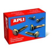 Apli Caja de 100 Encuadernadores Metalicos 12mm sin Arandela - Aptos para todo tipo de Documentos - Ideales para Encuadernar y Manualidades - Color Dorado