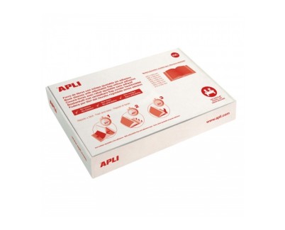Apli Caja de 100 Forros para Libros 280mm PVC 130 micras - Solapa Autoajustable - Facil Forrado en 3 Pasos - Transparente