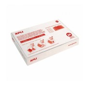 Apli Caja de 100 Forros para Libros 285mm PVC 130 micras - Solapa Autoajustable - Facil Forrado en 3 Pasos - Transparente