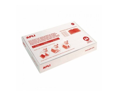 Apli Caja de 100 Forros para Libros 285mm PVC 130 micras - Solapa Autoajustable - Facil Forrado en 3 Pasos - Transparente