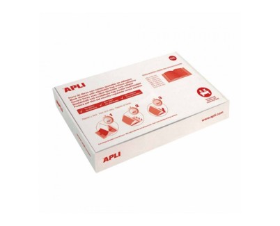 Apli Caja de 100 Forros para Libros 295mm PVC 130 micras - Solapa Autoajustable - Facil Forrado en 3 Pasos - Transparente
