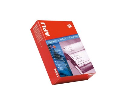 Apli Caja de 36.000 Etiquetas en Continuo 31x23,3mm - 500 Pliegues por 72 Etiquetas - Adhesivo Permanente - Para Impresoras Matriciales - Color Blanco
