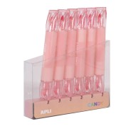 Apli Caramelo Pack de 6 Marcadores Doble Punta 5mm Plana y 2mm Redonda - Ideal para Agendas, Libretas y Calendarios - Color Rosa