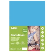 Apli Cartulina Azul Medio A4 170g 50 Hojas