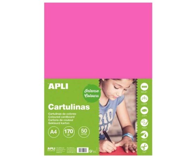 Apli Cartulina Fucsia A4 170g 50 Hojas
