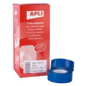 Apli Cinta Adhesiva Azul 19mm x 33m - Resistente al Agua y a la Intemperie - Facil de Cortar con las Manos - Ideal para Manualidades y Embalaje Azul