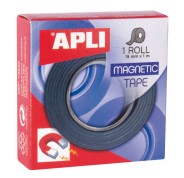 Apli Cinta Adhesiva Magnetica 19mm x 1m - Facil de Cortar y Pegar - Ideal para Manualidades y Organizacion - Negra