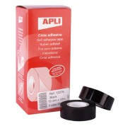 Apli Cinta Adhesiva Negra 19mm x 33m - Resistente al Agua y a la Intemperie - Facil de Cortar con las Manos - Ideal para Uso en Exteriores Negro