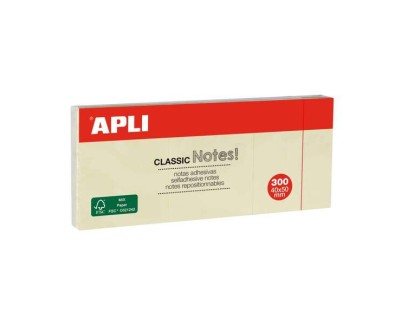 Apli Classic 3 Blocs de 100 Notas Adhesivas 40 x 50 mm - Color Amarillo