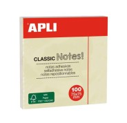 Apli Classic Bloc de 100 Notas Adhesivas 75 x 75 mm - Color Amarillo