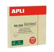 Apli Classic Bloc de 100 Notas Adhesivas Zigzag 75 x 75 mm - Color Amarillo