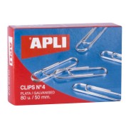 Apli Clips Alambre Nº 4 - 50mm - Acabado Galvanizado Plata - 80 Unidades por Caja - Organiza tus Documentos