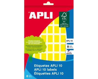 Apli Etiquetas 10 Amarillas 12 x 18mm 8 Hojas