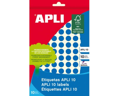 Apli Etiquetas 10 Azules &Oslash; 10mm 8 Hojas
