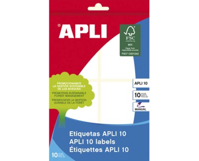 Apli Etiquetas 10 Blancas 50.0 x 70.0mm 10 Hojas