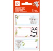 Apli Etiquetas Adhesivas Escolares Koala - Tamaño 81x36mm - 9 Etiquetas por Bolsa - Adhesivo Permanente de Alta Calidad - Color Blanco