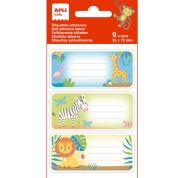 Apli Etiquetas Adhesivas Escolares Savana - Tamaño 81x36mm - Adhesivo Permanente de Alta Calidad - 3 Hojas con 9 Etiquetas (3 por Diseño) - Ideal para Marcar e Identificar - Color Blanco