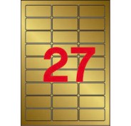Apli Etiquetas Metalizadas Oro 63.5 x 29.6mm 20 Hojas