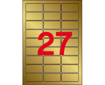 Apli Etiquetas Metalizadas Oro 63.5 x 29.6mm 20 Hojas