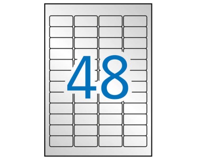 Apli Etiquetas Metalizadas Plata 45.7 x 21.2mm 20 Hojas