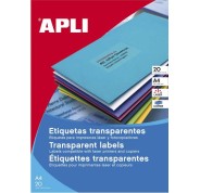 Apli Etiquetas Permanentes Translucidas 210 x 297 mm - 20 Hojas - Resistentes Intemperie