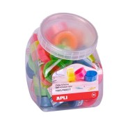 Apli Expositor con 50 Cintas Adhesivas Transparentes 19mmx20m - Fuerte Adhesion - Colores de Mandriles Surtidos