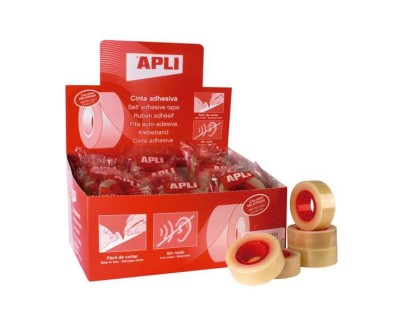 Apli Expositor de 35 Cintas Adhesivas Transparentes - Tama&ntilde;o 19mm x 33m