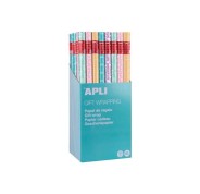 Apli Expositor de 55 Rollos de Papel Regalo Nordik Fun - 11 Rollos por Color - Medidas del Rollo 0.70x2m - 5 Diseños