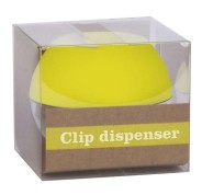 Apli Fluor Collection Dispensador de Clips - Ø 70x60 mm - Tapa Magnetica \"Soft Touch\" - Incluye 50 Clips Amarillo Fluorescente 28 mm