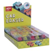 Apli Goma de Borrar Coche Modelos Surtidos - Forma de Coche Que Sirve para Borrar y Jugar - Modelos de Coche, Camion y Dos Excavadoras en Diferentes Colores