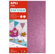 Apli Goma Eva Purpurina A4 4 Hojas - Blanco, Negro, Rojo y Azul - Ideal para Manualidades y Decoracion