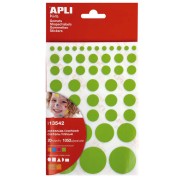 Apli Gomets Adhesivo Permanente - 1052 Gomets por Bolsa - Desarrollo de Habilidades Creativas y Psicomotrices - Cumple Normas EN-71 y FSC - Diferentes Formas y Tamaños - Colores Surtidos