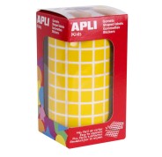 Apli Gomets Cuadrados Amarillos - 10x10mm - 59 Hojas Pretroqueladas - 6372 Gomets por Rollo - Ideal para Escuelas y Talleres Infantiles - Normas EN-71 y FSC - Adhesivo Base Agua - Materiales 100% Reciclables