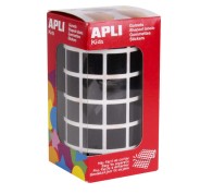 Apli Gomets Cuadrados Negros - 15 x 15mm - 59 Hojas Pretroqueladas - 2832 Gomets por Rollo - Ideal para Escuelas y Talleres Infantiles - Normas EN-71 y FSC - Adhesivo Base Agua - Materiales 100% Reciclables