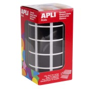 Apli Gomets Cuadrados Negros 20x20mm - 59 Hojas Pretroqueladas - 1770 Gomets por Rollo - Ideal para Desarrollar Habilidades y Capacidades en Niños - Cumple con Normas de Calidad y Seguridad