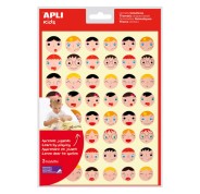 Apli Gomets Emociones - Ø 23 mm y Ø 20 mm - 144 Gomets por Bolsa - 16 Diseños Diferentes - Adhesivo Removible - Ayuda a Expresar Emociones - Adhesivo Base Agua - Libre de Disolventes - Color Variado
