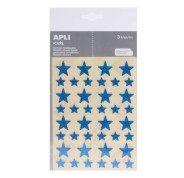Apli Gomets Estrella Holograficos - Tamaño 12.5mm y 19.5mm - Adhesivo Permanente - 120 Gomets por Bolsa - Desarrollo de Habilidades y Creatividad - Color Azul
