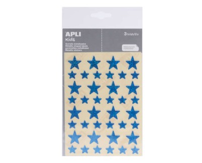 Apli Gomets Estrella Holograficos - Tamaño 12.5mm y 19.5mm - Adhesivo Permanente - 120 Gomets por Bolsa - Desarrollo de Habilidades y Creatividad - Color Azul