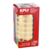 Apli Gomets Redondos de Ø 10.5mm en Oro Metalizado - 59 Hojas Pretroqueladas - 5192 Gomets por Rollo - Ideal para Actividades Infantiles - Cumple con Normas de Calidad y Seguridad