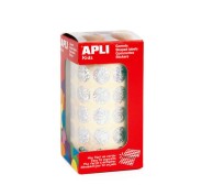 Apli Gomets Redondos Holograficos - Tamaño Ø 15mm - Adhesivo Permanente - 59 Hojas Pretroqueladas - Desarrolla la Psicomotricidad Fina y Trabaja Varias Capacidades y Habilidades