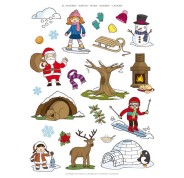 Apli Gomets Tematicos el Invierno - 276 Gomets en 12 Hojas - Ilustraciones Educativas - Adhesivo Removible - Ideal para Escuelas - Adhesivo Base Agua - Libre de Disolventes - Colorido