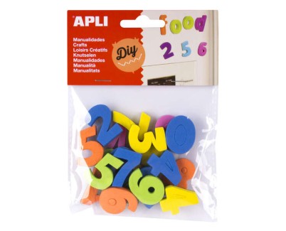 Apli Imanes Goma Eva Numeros 20U - Flexibles y Coloridos - Ideales para Manualidades y Educacion