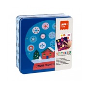 Apli Juego de Gomets Navidad - Contiene 8 hojas de Gomets y 8 Laminas para Rellenar - Estimula la Psicomotricidad Fina - Desarrolla el Pensamiento Matematico - Recomendado para Niños a partir de 3 Años