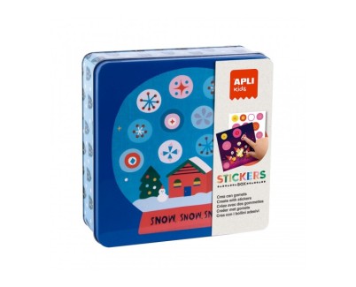Apli Juego de Gomets Navidad - Contiene 8 hojas de Gomets y 8 Laminas para Rellenar - Estimula la Psicomotricidad Fina - Desarrolla el Pensamiento Matematico - Recomendado para Niños a partir de 3 Años
