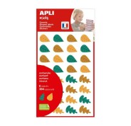Apli Kids Bolsa de 384 Gomets Hojas de Arboles - Adhesivo Removible - Formas y Colores Surtidos