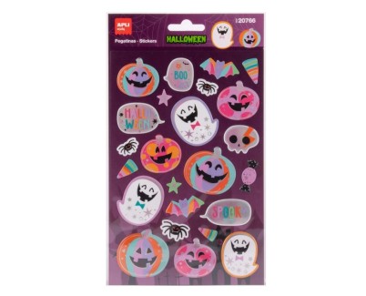 Apli Kids Calabaza Rosa Pack con 24 Pegatinas de Halloween - Perfectas para Decorar Cuadernos, Agendas, etc...
