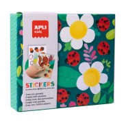 Apli Kids Juegos de Gomets Mariquita - 8 Laminas Ilustradas de 200G - 8 Hojas de Gomets Removibles Geometricos - Alto Valor Didactico - Caja de Carton con Diseño Exclusivo - Colorido