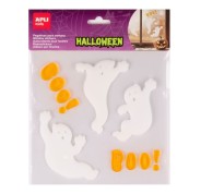 Apli Kids Pack con 11 Pegatinas Jelly de Halloween para Ventanas, Cristales, Espejos etc.. - Diseño Fantasmas - Reposicionables - Textura Suave y Flexible - No dejan Residuos
