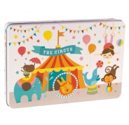 Apli Kids Puzzle Tematica Circo - 24 Piezas de 8x8cm - Diseño Exclusivo de Lily Lane - Facil Manejo para Niños - Carton de 2mm con Acabado Brillante - Caja Metalica Rectangular